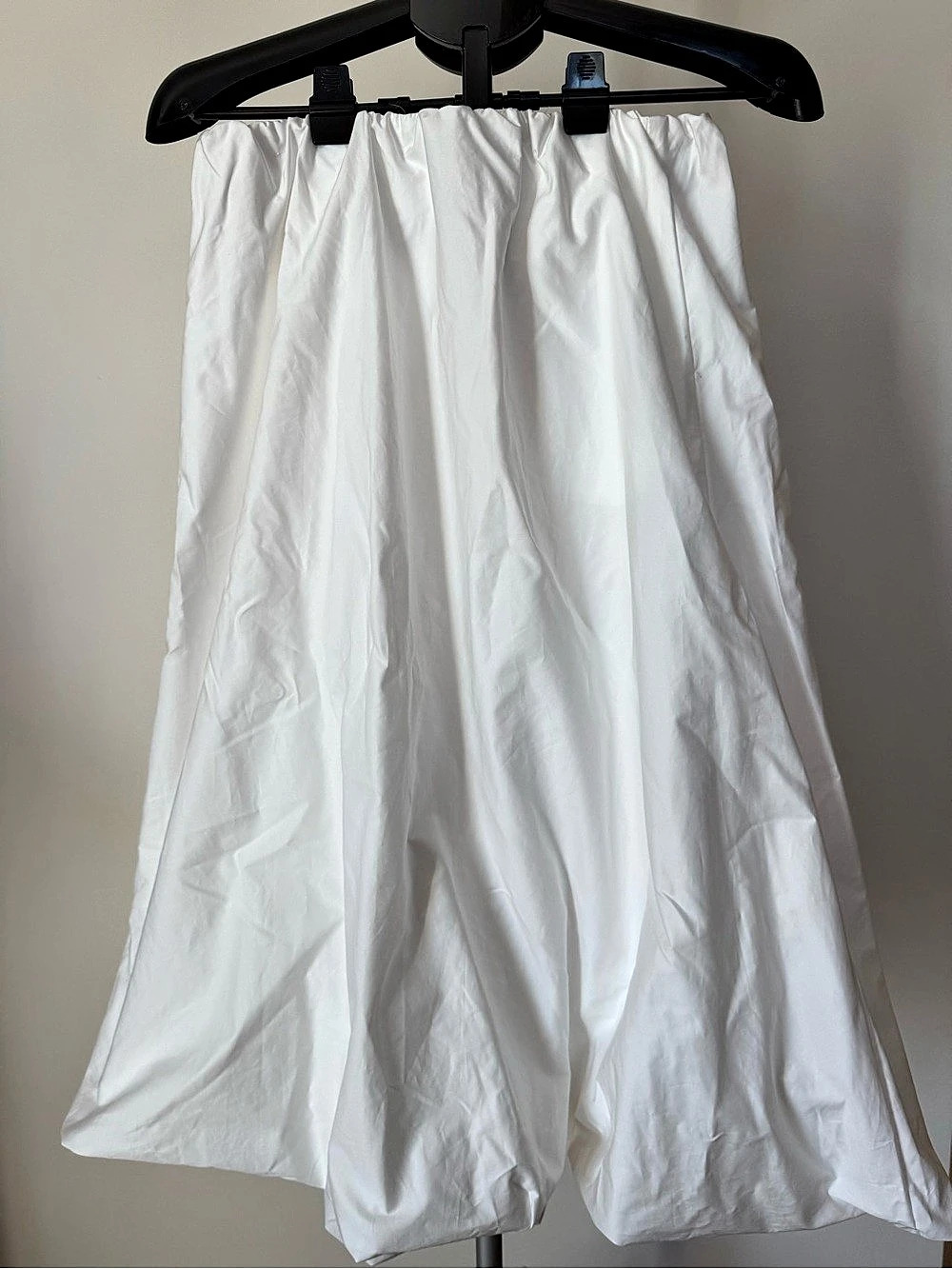 ZARA Balloon Midi Skirt White